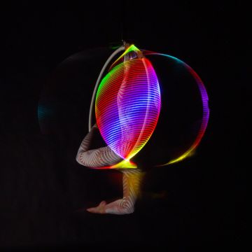 Aerial LED Hoop - 95 cm - 25 mm - ein Aufhängpunkt