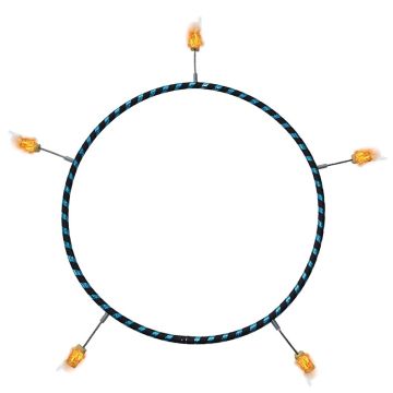 Feuer Hoop Travel - 90 cm - 5 Fackeln